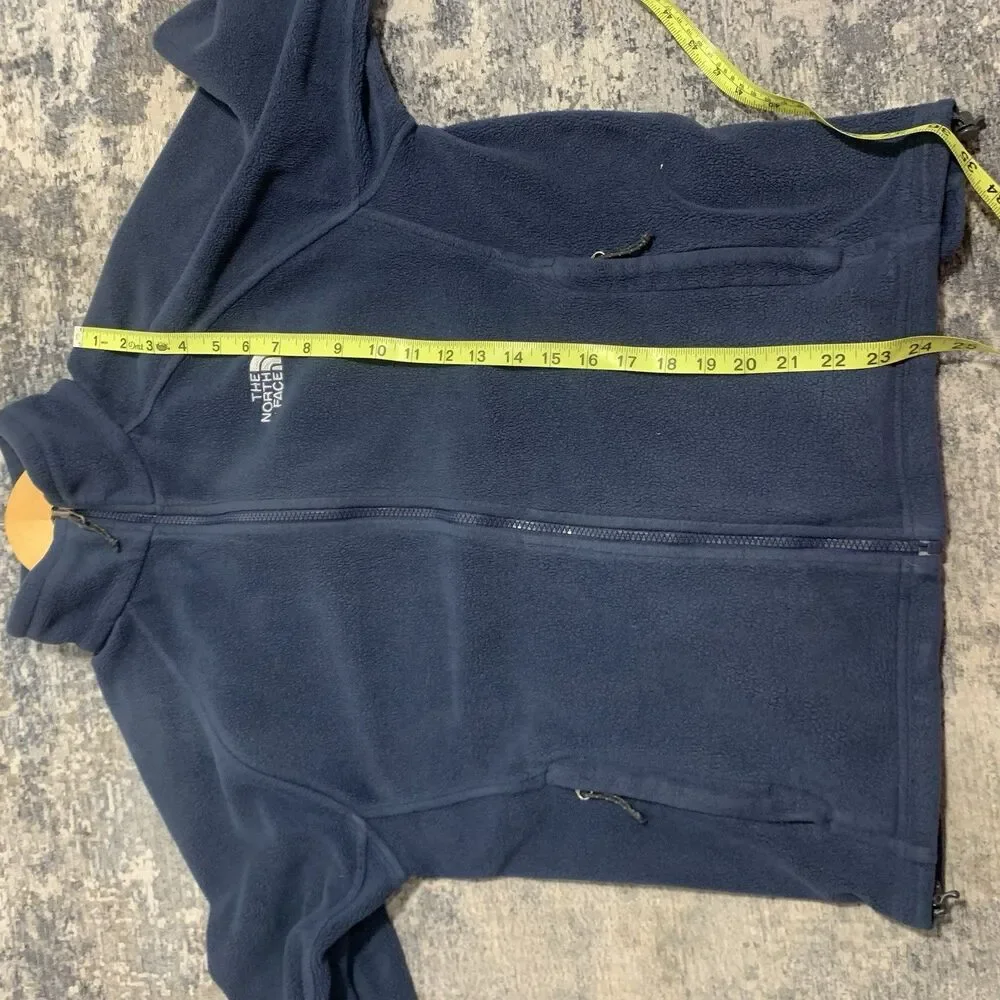 The North Face Mens Navy Blue Fleece Zippered Pockets Size Small